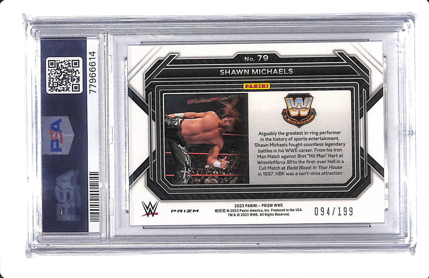 2023 PRIZM WWE SHAWN MICHAELS PREMIUM BOX SET /199 PSA 10 #79