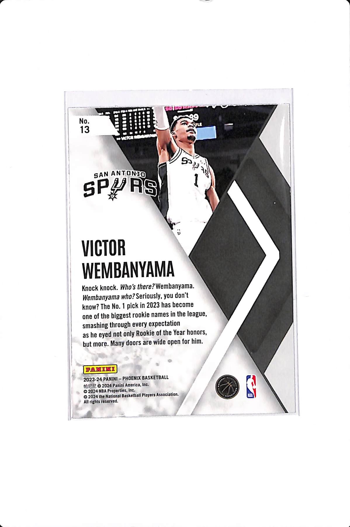 2023-24 PANINI PHOENIX VICTOR WEMBANYAMA BLUE ICE INSTANT PHENOM RC #13