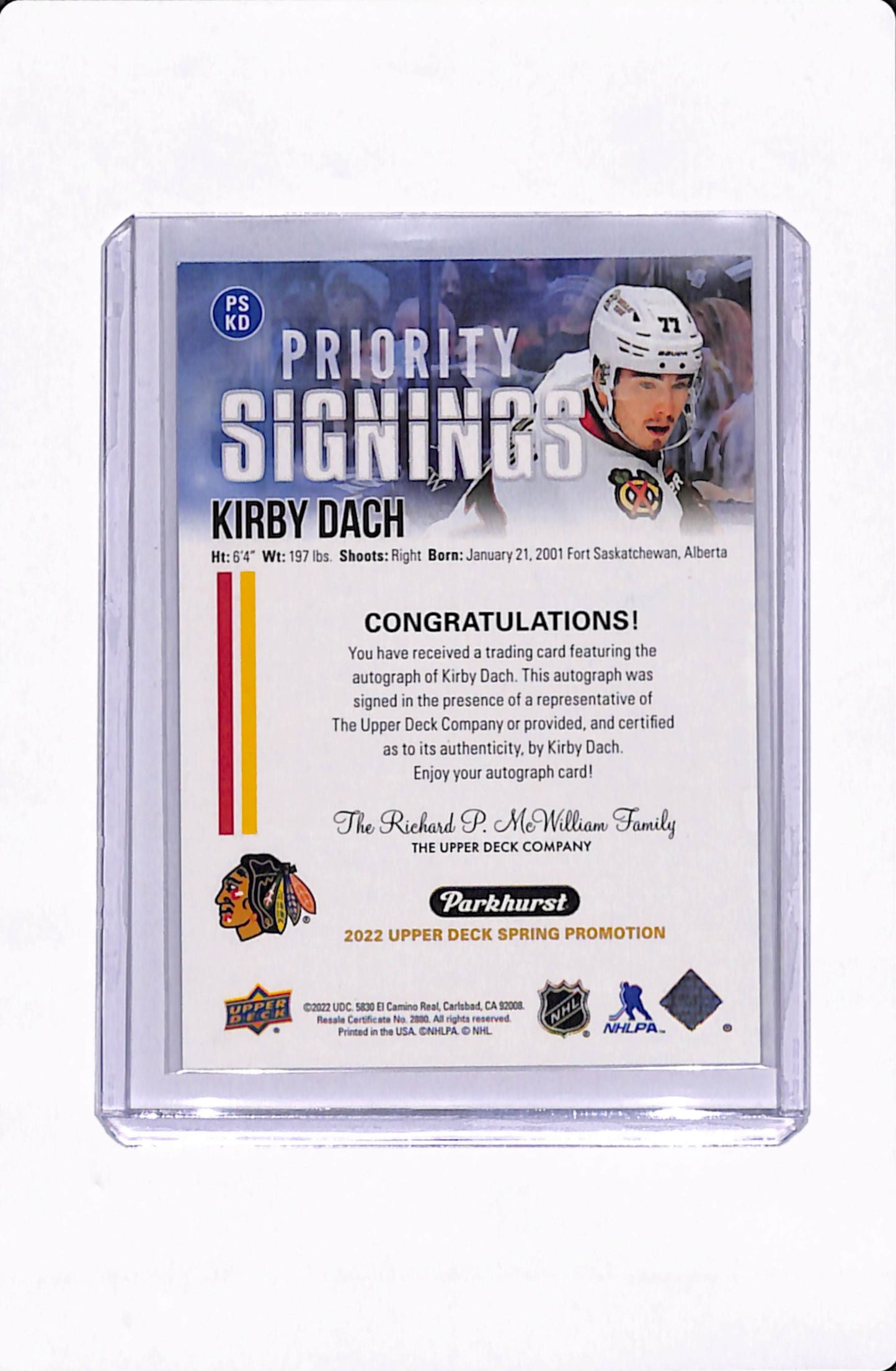 2022 PARKHURST KIRBY DACH PRIORITY SIGNINGS /25