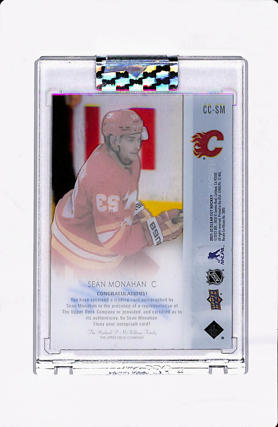 2021-22 UPPER DECK CLEAR CUT SEAN MONAHAN AUTOGRAPH