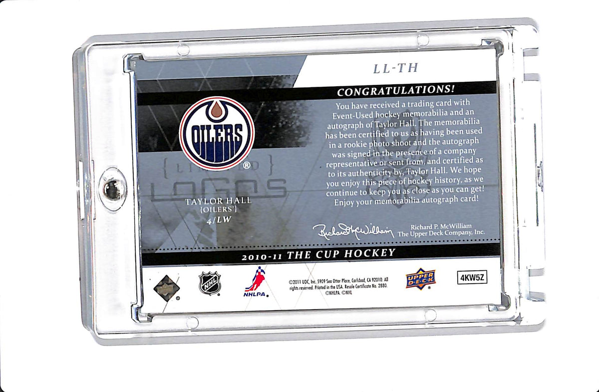 2010-11 UPPER DECK THE CUP TAYLOR HALL LIMITED LOGOS /50 #LL-TH