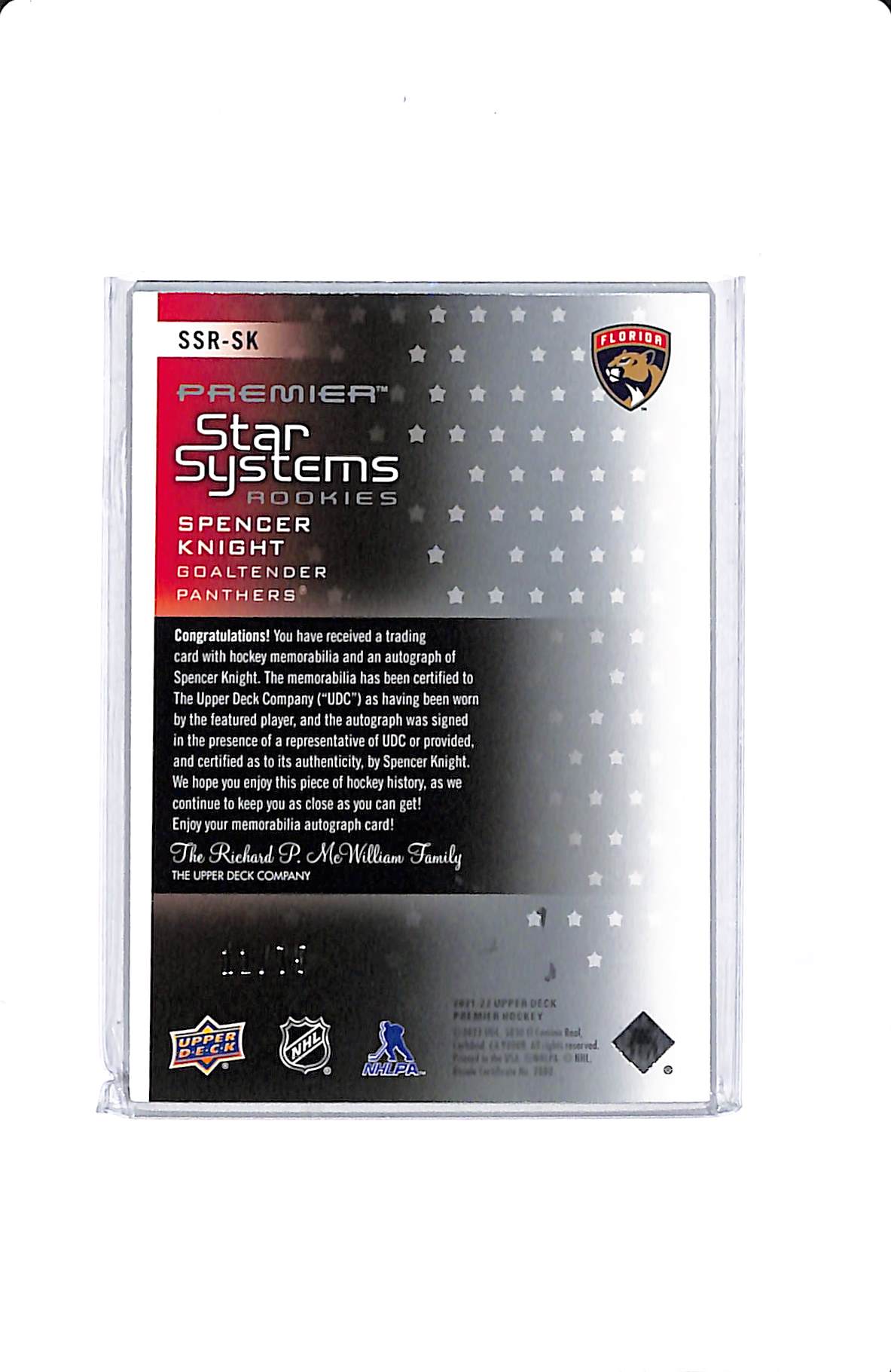 2021-22 UPPER DECK PREMIER SPENCER KNIGHT STAR SYSTEM ROOKIES 11/75