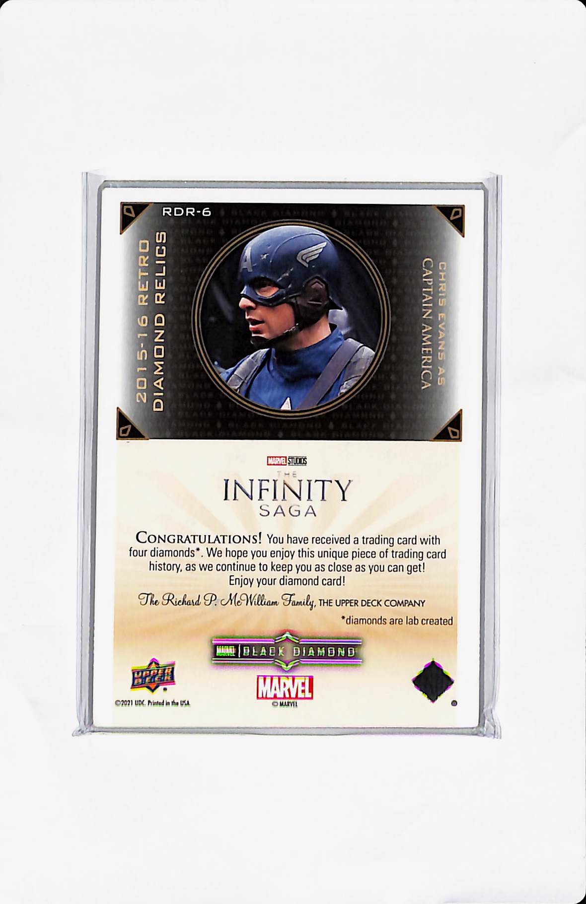 2021 MARVEL BLACK DIAMOND CAPTAIN AMERICA RETRO DIAMOND RELICS /15