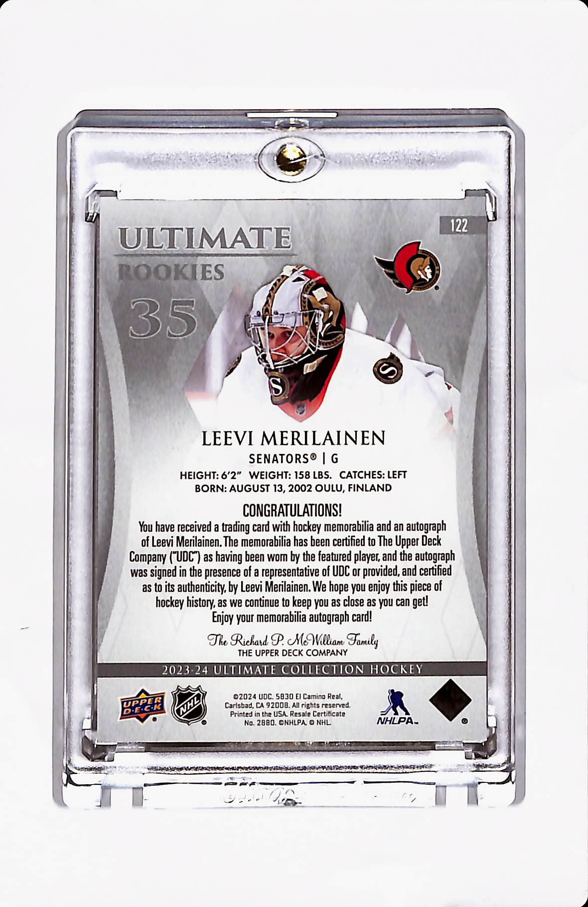 2024 UD ULTIMATE LEEVI MERILAINEN PATCH AUTO /15