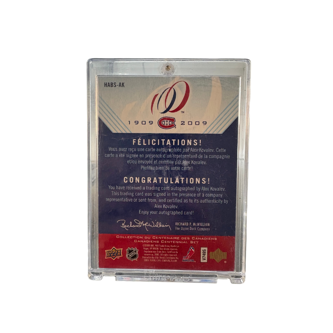 2008 UPPER DECK CANADIENS CENTENNIAL SET ALEX KOVALEV HABS INKS