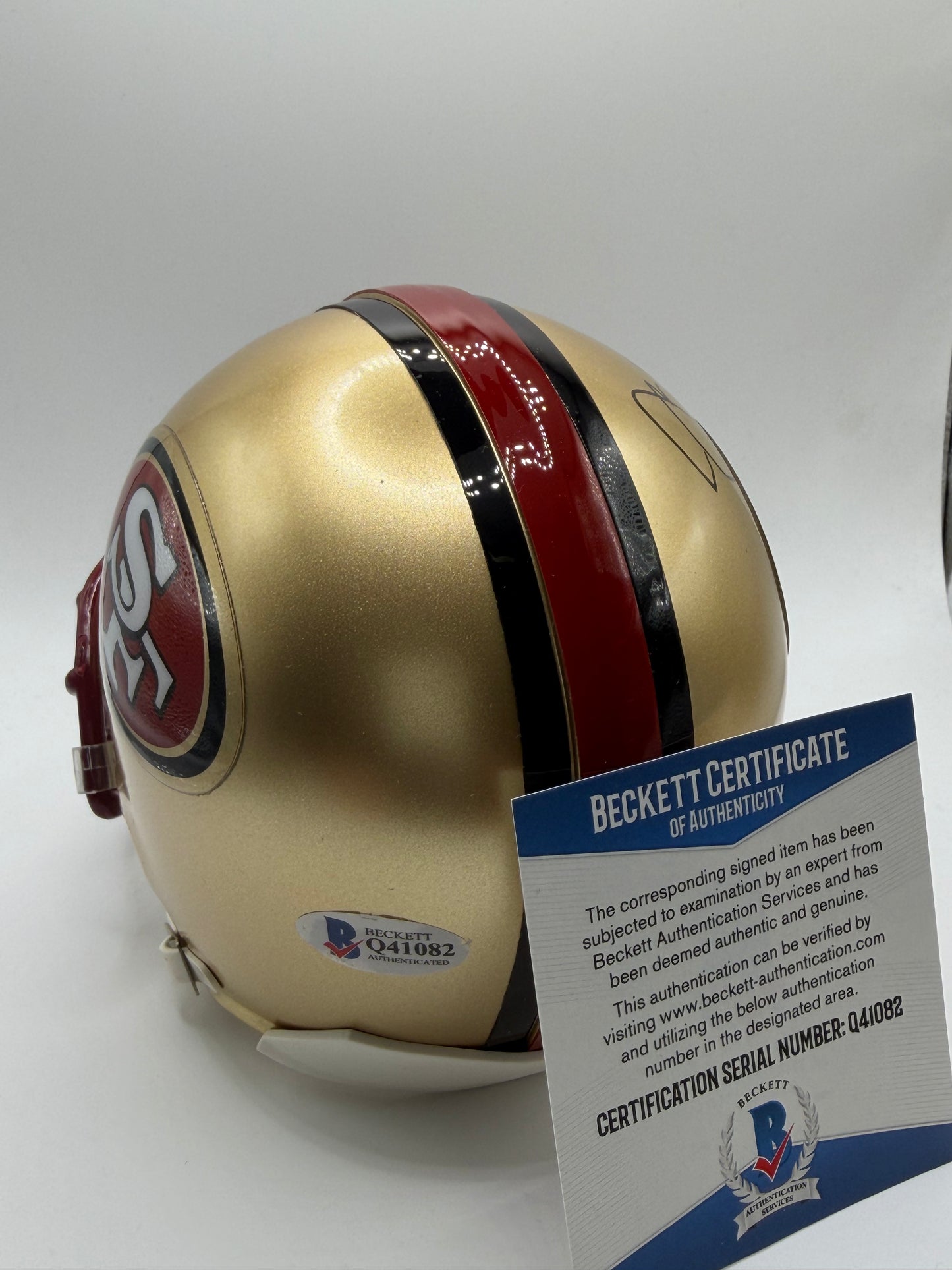 Joe Montana Signed Mini Helmet Beckett COA