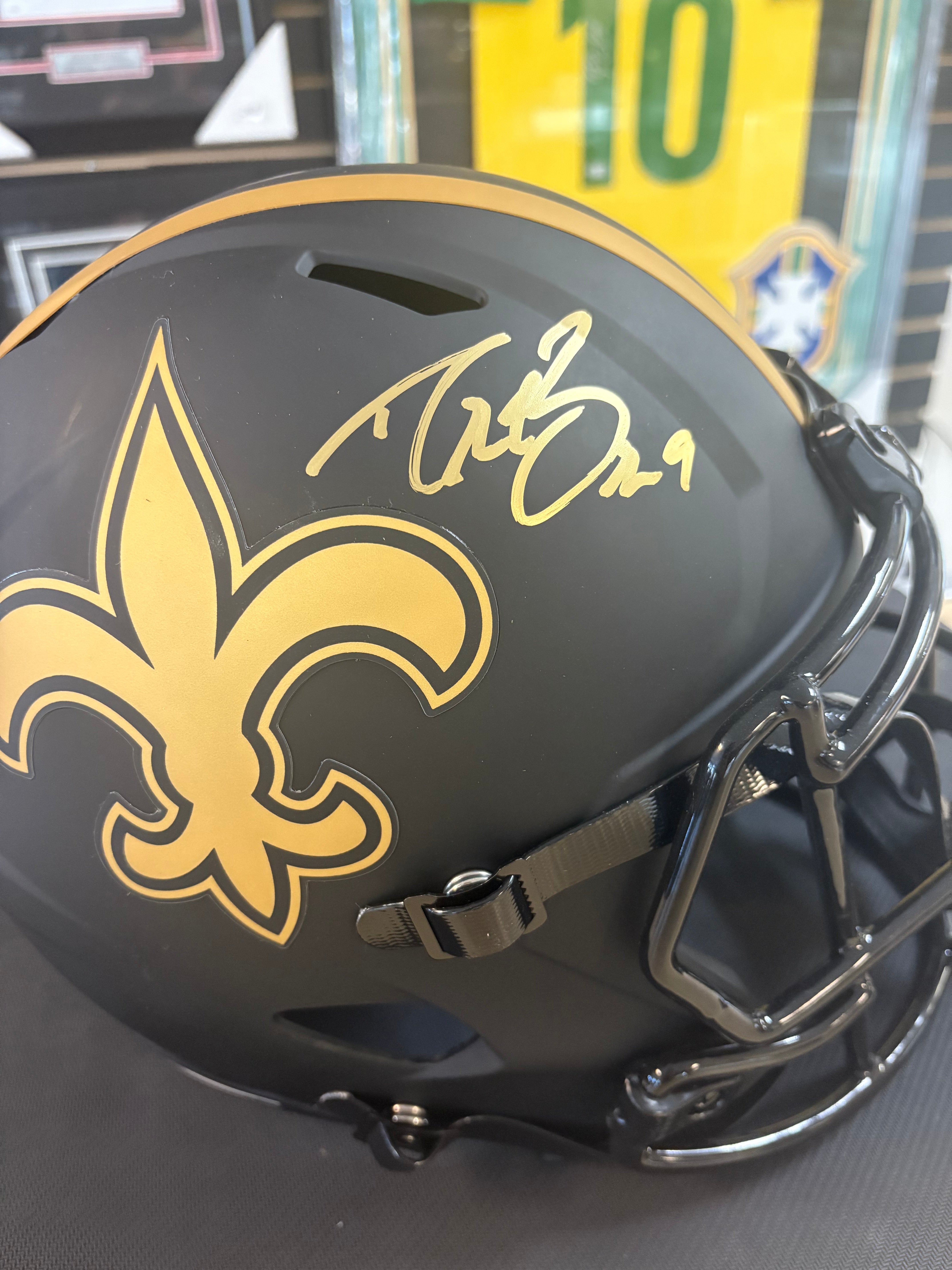 drew brees football helmet Drew Brees Signed New Orleans Saints Full Size Riddell Speed Replica H – BOG Collectibles