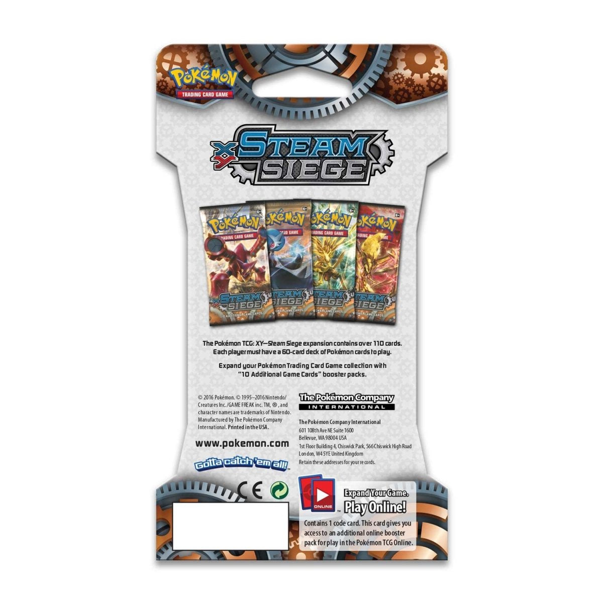 XY-Steam Siege Sleeved Booster Pack (10 Cards)
