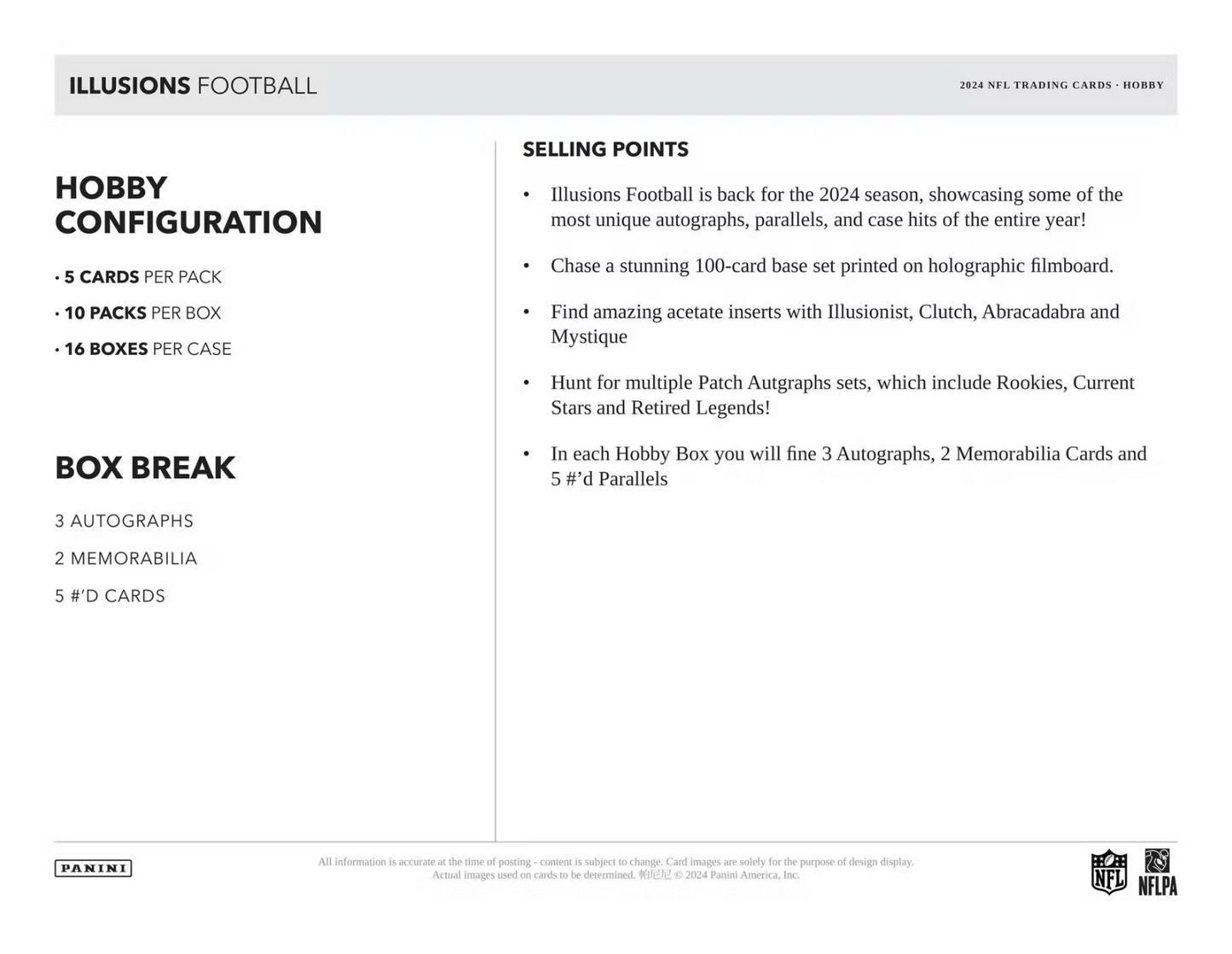 2024 Panini Illusions Football Hobby Box