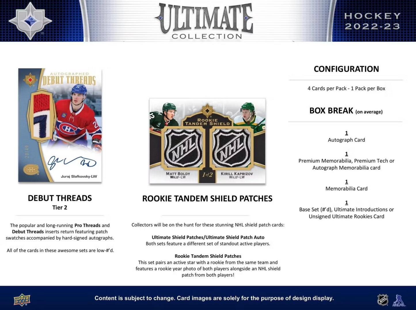 2022-23 Upper Deck Ultimate Collection Hockey Hobby Box