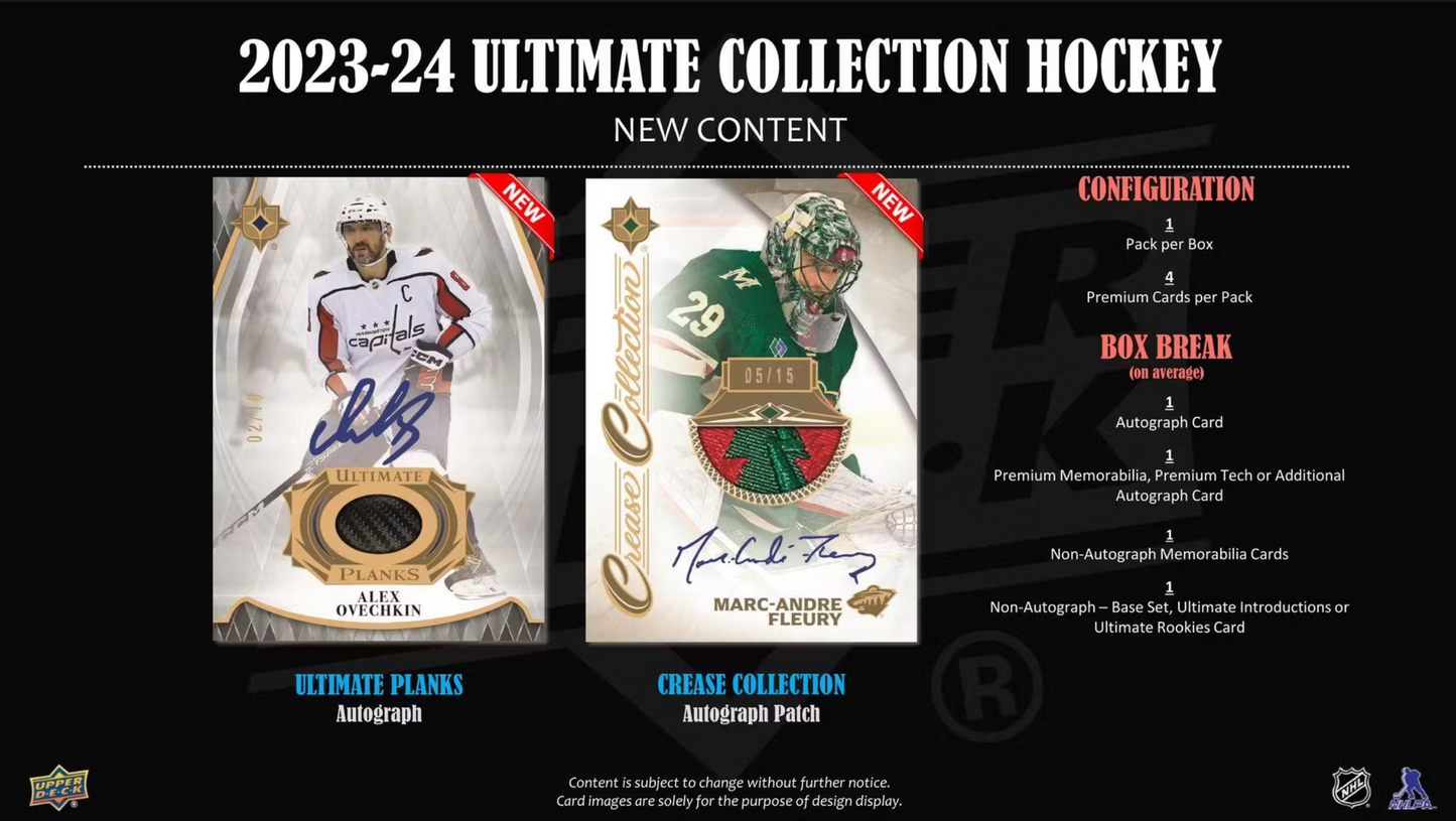 2023-24 Upper Deck Ultimate Collection Hockey Hobby Box