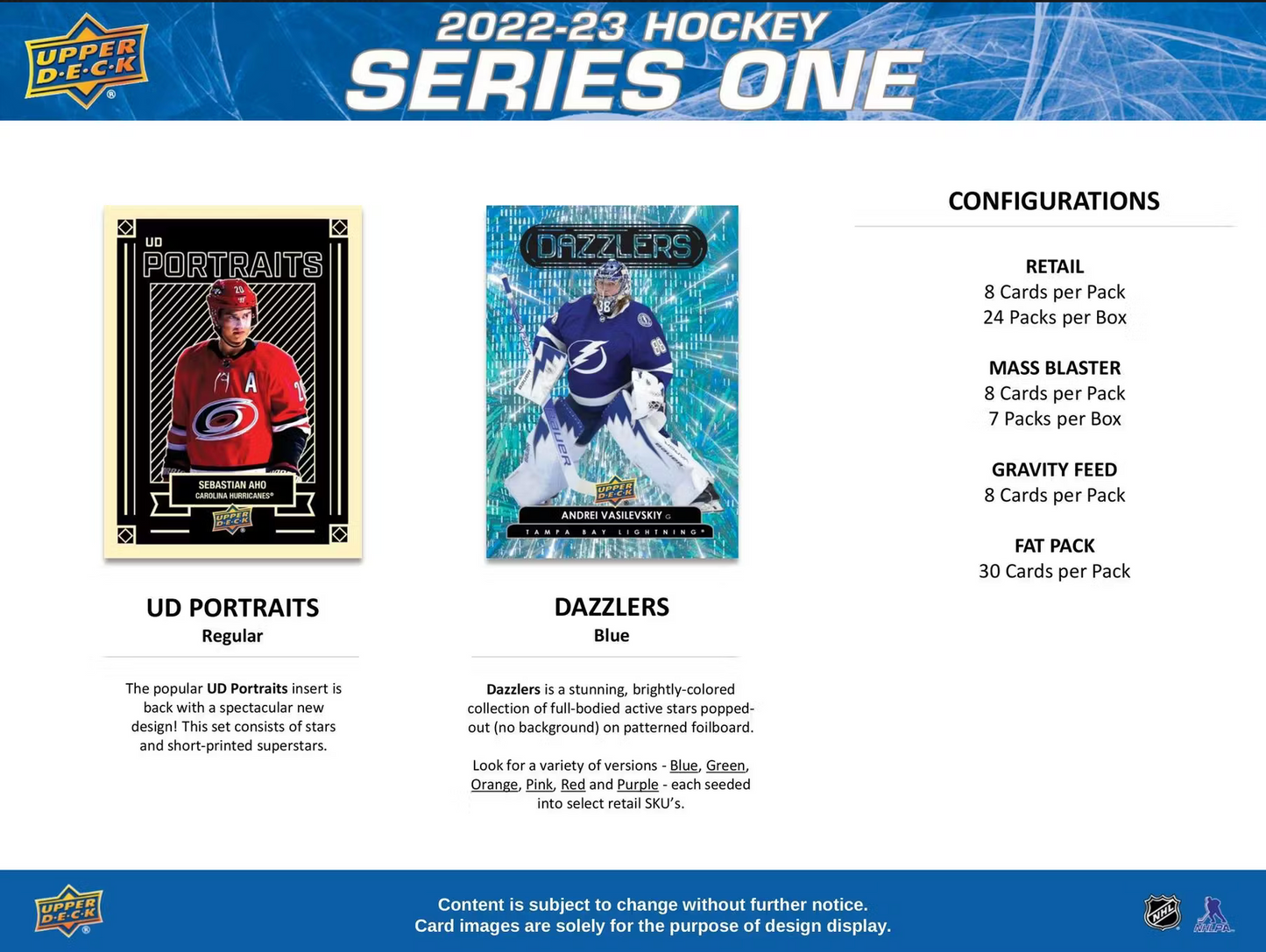 2022/23 Upper Deck Series 1 Hockey Tin