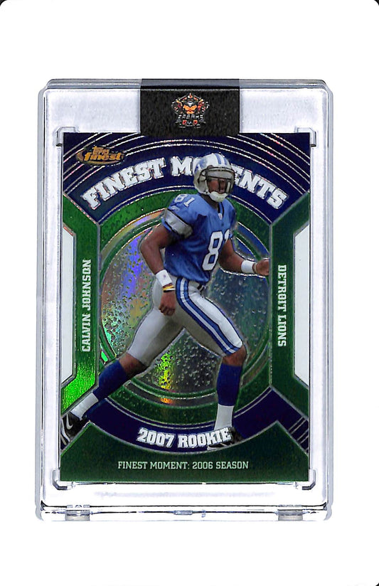 2007 TOPPS FINEST MOMENTS CALVIN JOHNSON ROOKIE REFRACTOR 115/199