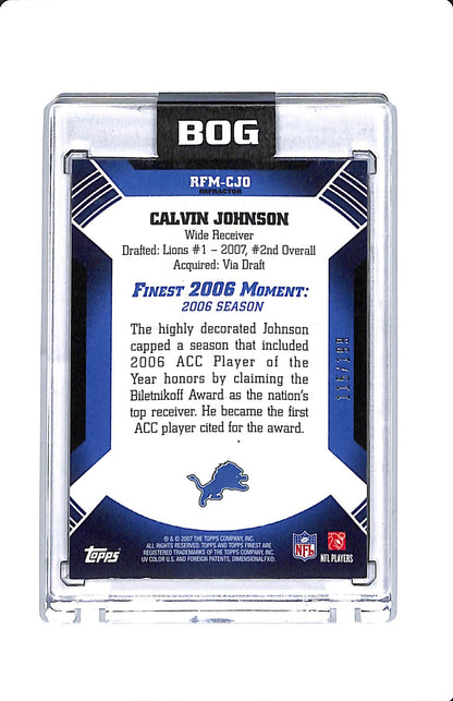 2007 TOPPS FINEST MOMENTS CALVIN JOHNSON ROOKIE REFRACTOR 115/199