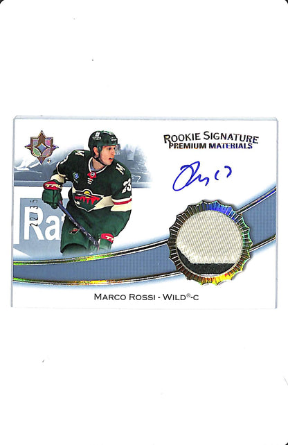 2022-23 UD ULTIMATE MARCO ROSSI ROOKIE SIGNATURE PREMIUM MATERIALS /35 RSP-MR