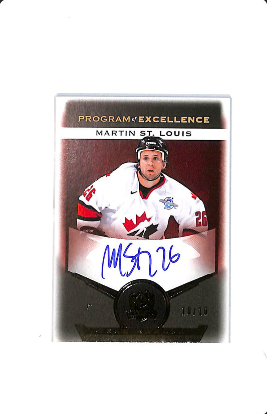 2015-16 UD THE CUP MARTIN ST. LOUIS PROGRAM OF EXCELLENCE AUTO 10/10 POE-MS