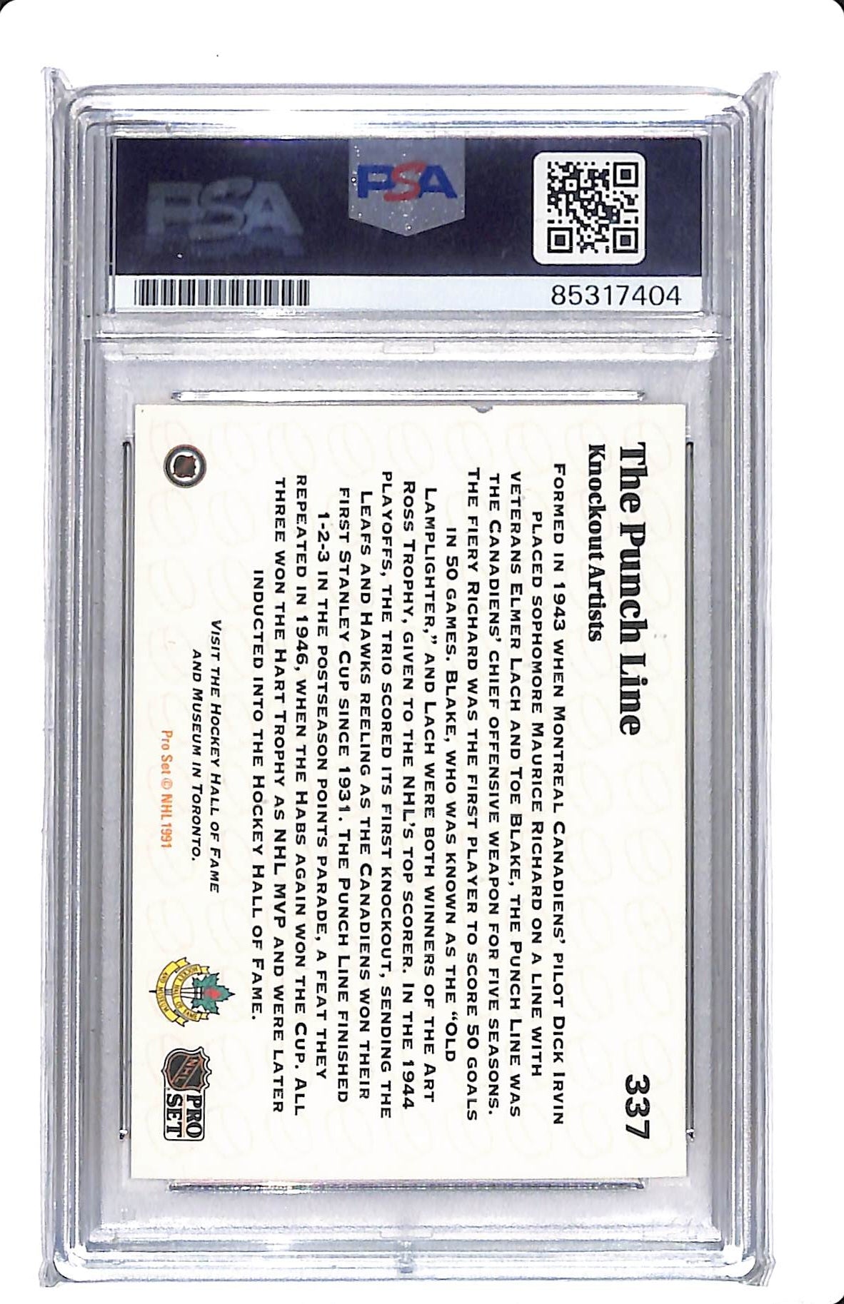 1991 Pro Set Maurice Richard PSA/DNA Certified Auto #337