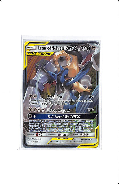 LUCARIO & MELMETAL GX UNBROKEN BONDS ULTRA RARE 120/214
