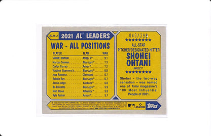 2022 TOPPS 1987 ALL STAR SHOHEI OHTANI GREY BORDER 040/299