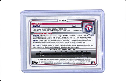 2020 BOWMAN CHROME LUISANGEL ACUNA 1ST PROSPECT AUTO