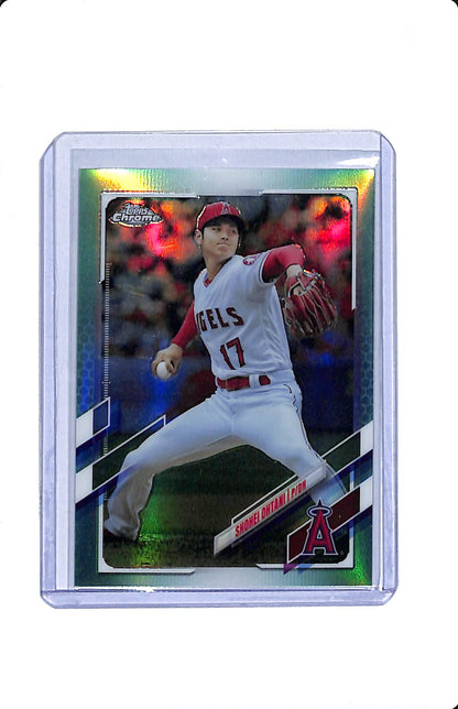 2021 TOPPS CHROME AQUA REFRACTOR SHOHEI OHTANI 198/199