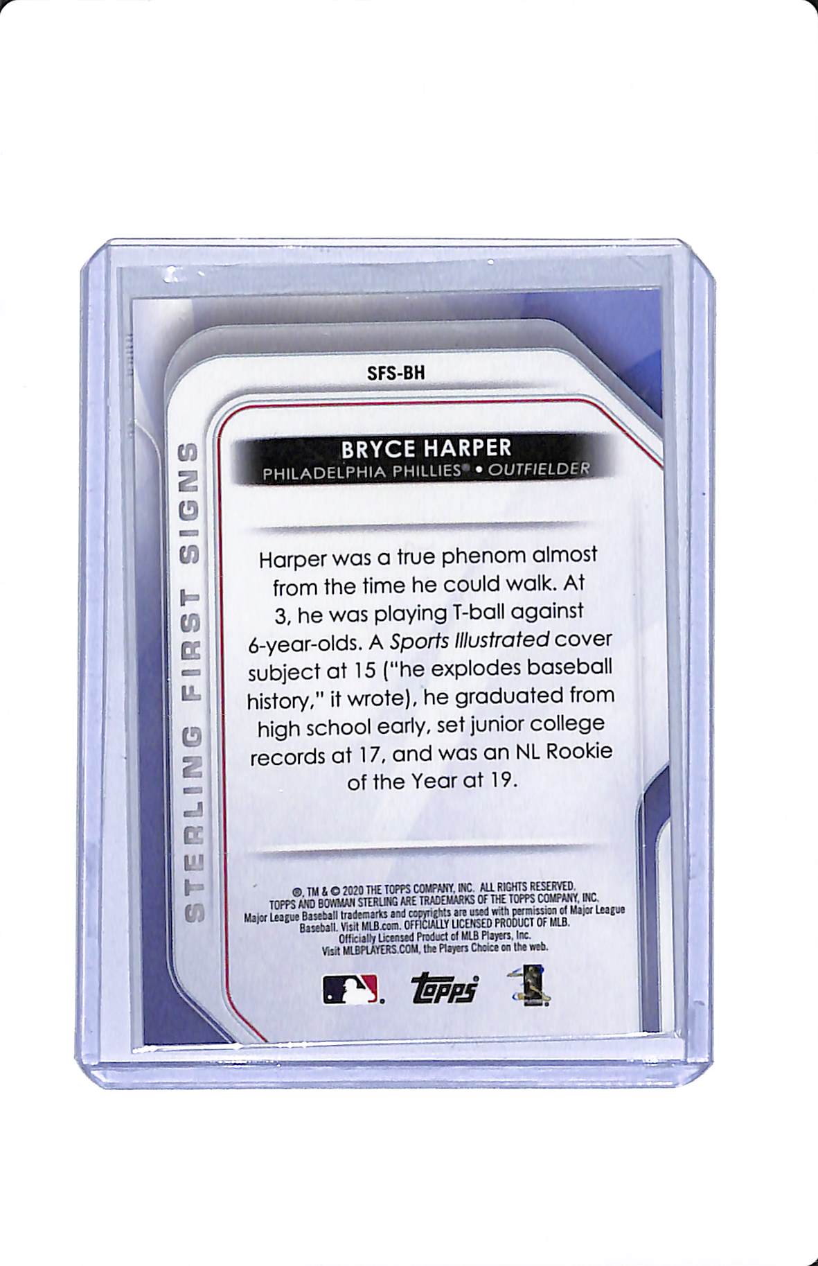 2020 BOWMAN STERLING FIRST SIGNS BRYCE HARPER 35/50