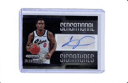 2024-25 PANINI PRIZM BLACK JALEN DUREN SENSATIONAL SIGNATURES AUTO