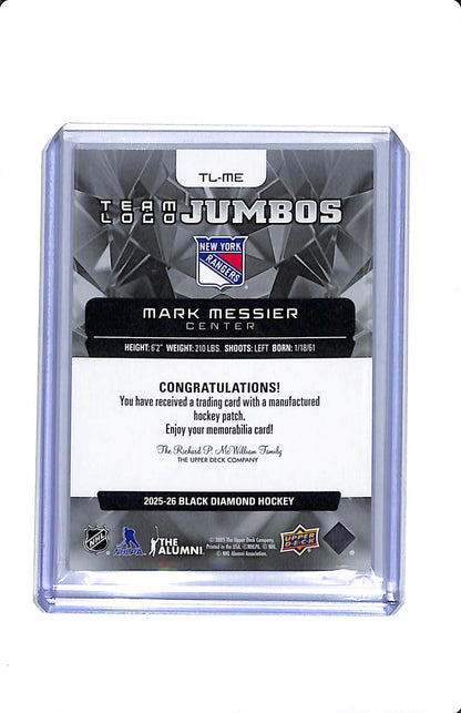 2025-26 UD BLACK DIAMOND TEAM LOGO JUMBOS MARK MESSIER