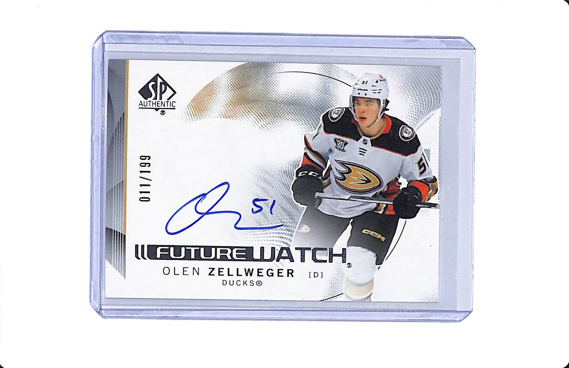 2024-25 UD SP AUTHENTIC FUTURE WATCH AUTO OLEN ZELLWEGER 011/199
