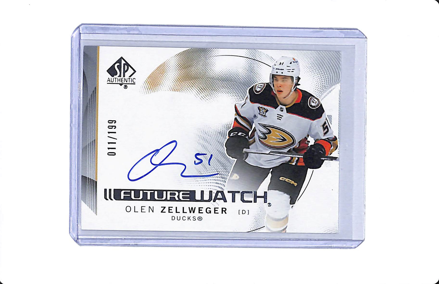 2024-25 UD SP AUTHENTIC FUTURE WATCH AUTO OLEN ZELLWEGER 011/199