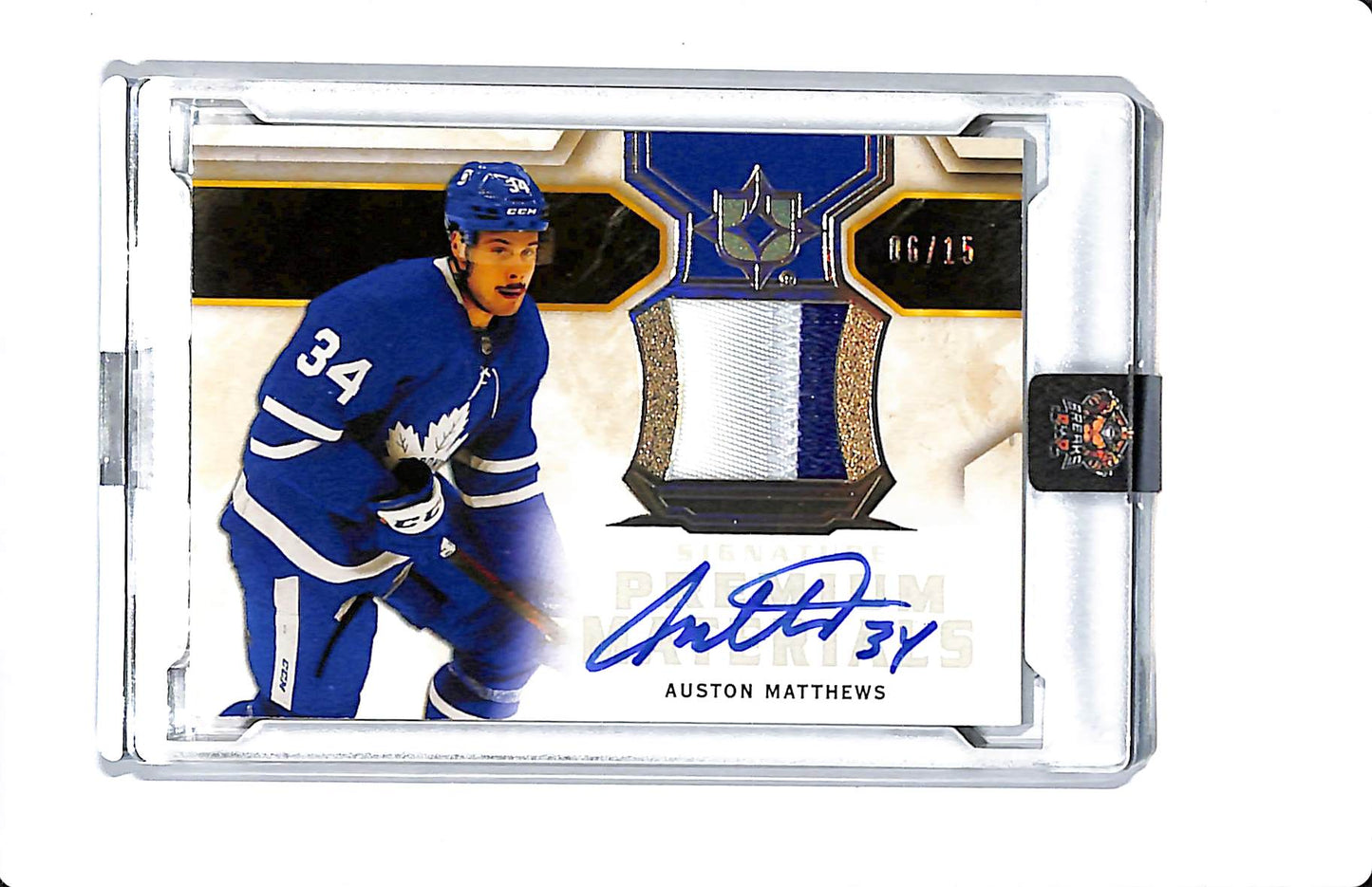 2020-21 UD ULTIMATE COLLECTION SIGNATURE PREMIUM MATERIALS AUSTON MATTHEWS 06/15
