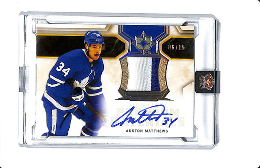 2020-21 UD ULTIMATE COLLECTION SIGNATURE PREMIUM MATERIALS AUSTON MATTHEWS 06/15