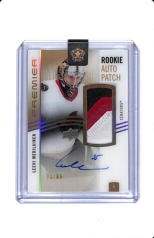 2023-24 UD PREMIER ROOKIE AUTO PATCH LEEVI MERILAINEN 10/65