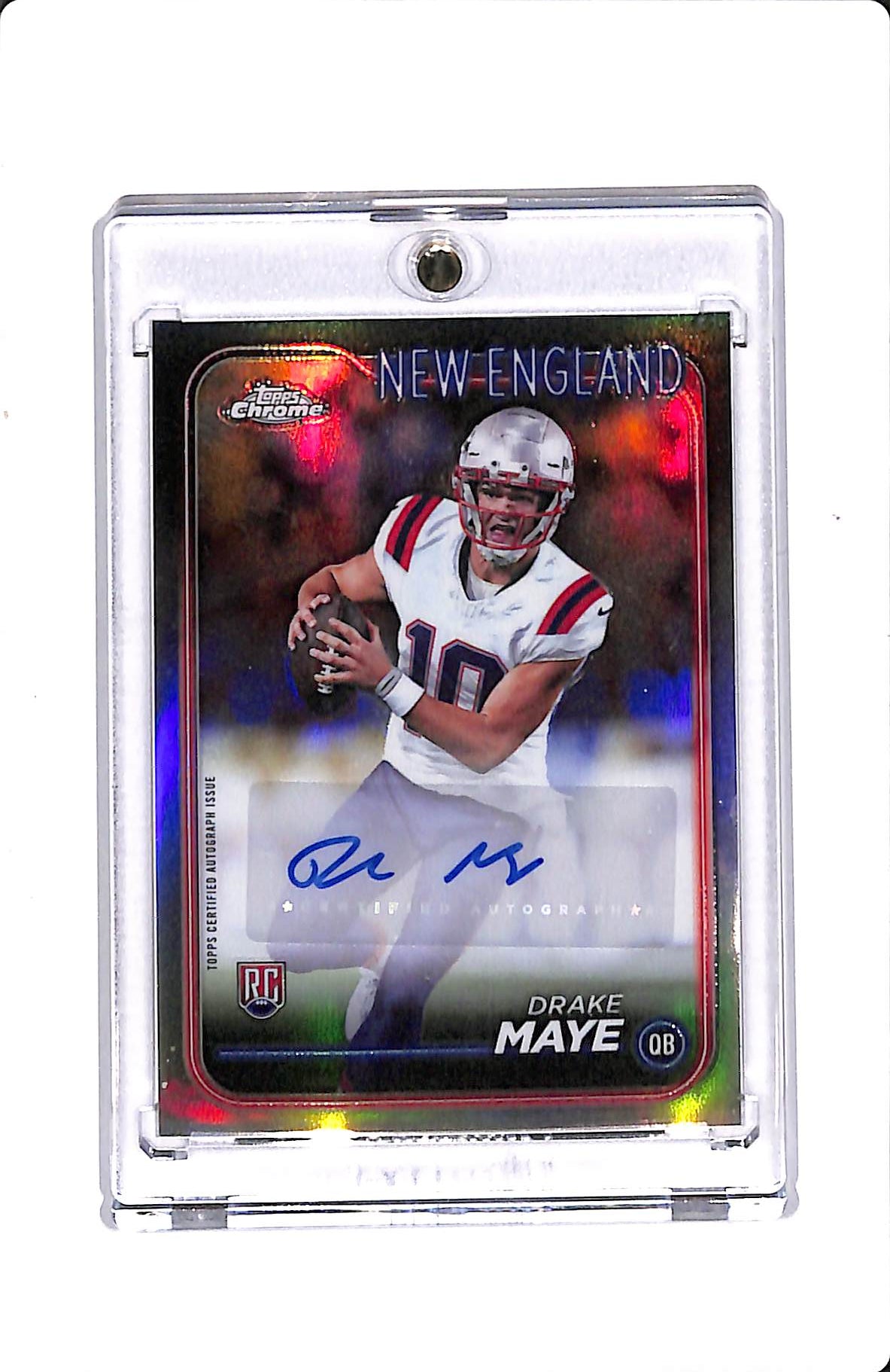 2024 TOPPS CHROME DRAKE MAYE ROOKIE AUTOGRAPH REFRACTOR CARD RC