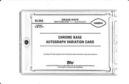 2024 TOPPS CHROME DRAKE MAYE ROOKIE AUTOGRAPH REFRACTOR CARD RC