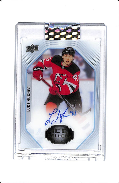 2024-25 UD CLEAR CUT LUKE HUGHES ICE GALLERY AUTOGRAPH #IGA-HU