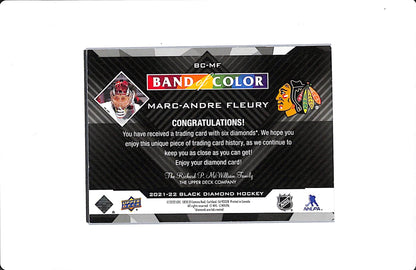 2021-22 UD BLACK DIAMOND MARC-ANDRE FLEURY BAND OF COLOR /21 #BC-MF