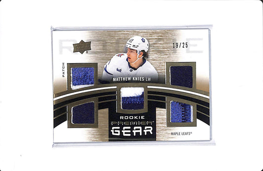 2023-24 UPPER DECK PREMIER MATTHEW KNIES ROOKIE GEAR #PGR-MK /25