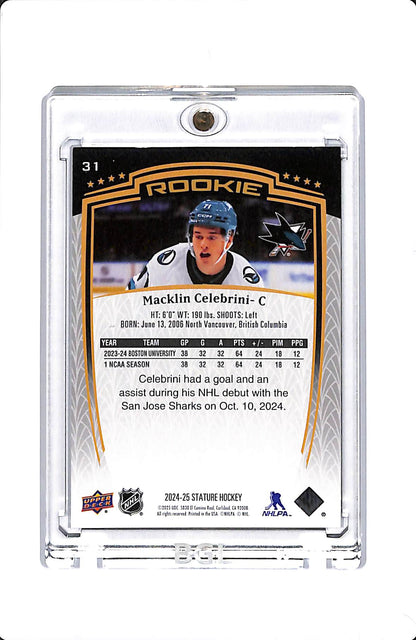 2024-25 UPPER DECK STATURE MACKLIN CELEBRINI ROOKIE 710/999