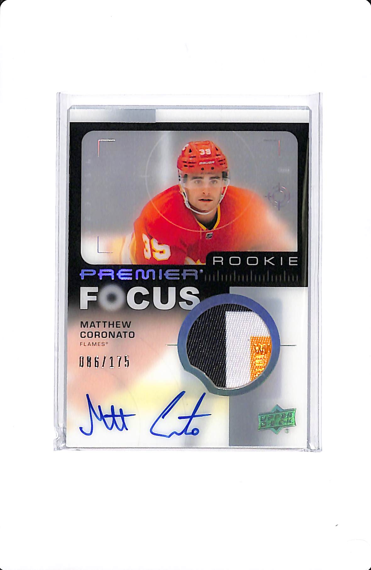 2023-24 UPPER DECK PREMIER MATT CORONATO PREMIER FOCUS PATCH AUTO #PFR-MC /175