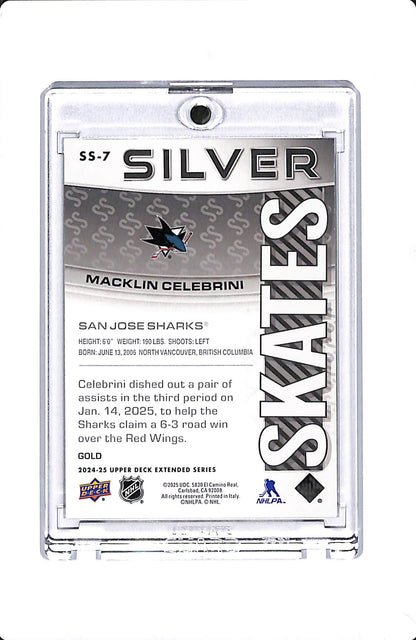 2024-25 UPPER DECK EXTENDED SERIES MACKLIN CELEBRINI SILVER SKATES RC
