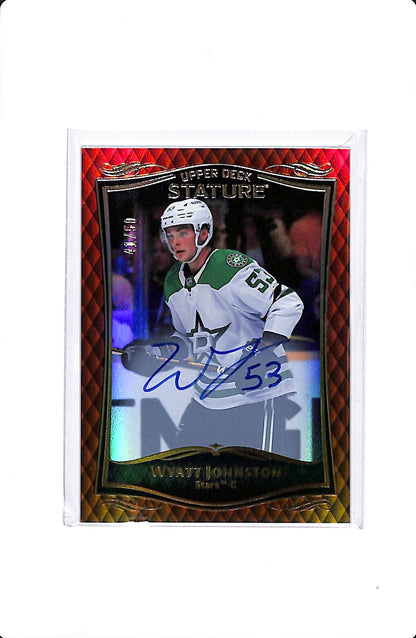 2023-24 UPPER DECK STATURE WYATT JOHNSTON ORANGE AUTO #25 /50