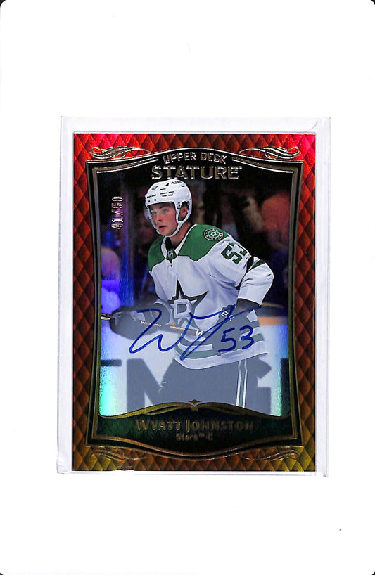 2023-24 UPPER DECK STATURE WYATT JOHNSTON ORANGE AUTO #25 /50