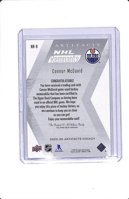 2025-26 UD ARTIFACTS CONOR MCDAVID NHL REMNANTS JERSEY #NR-9