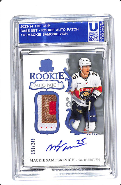 2023-24 UD THE CUP MACKIE SAMOSKEVICH ROOKIE AUTO PATCH #178 /249