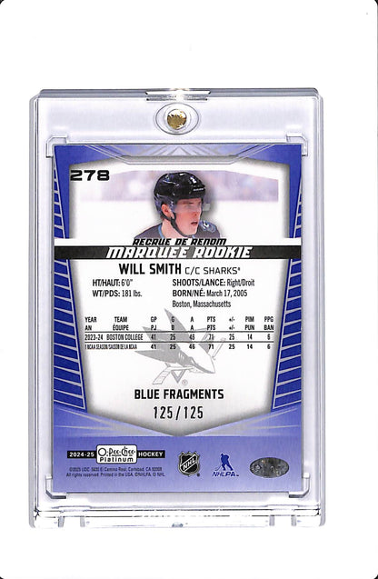 2024-25 UD O-PEE-CHEE PLATINUM WILL SMITH MARQUEE ROOKIE BLUE FRAGMENTS #278 /125