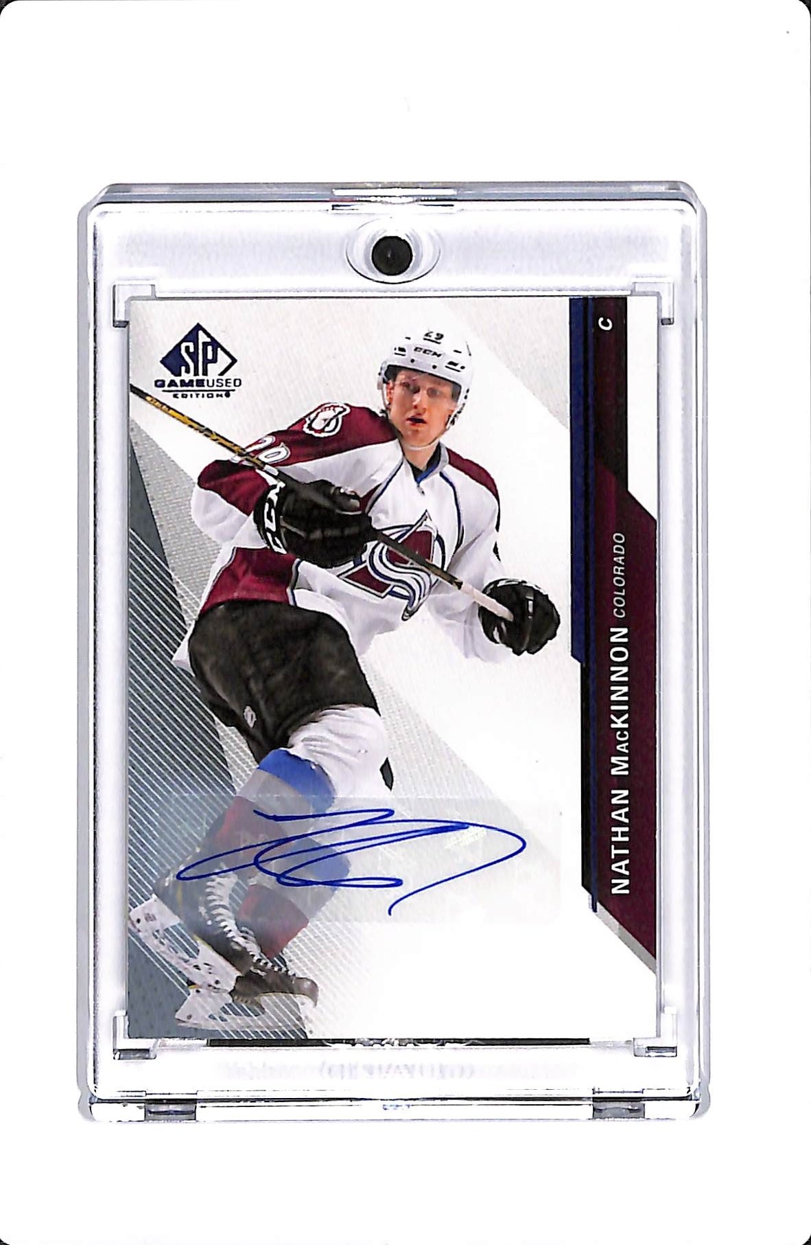 2014-15 UPPER DECK SP GAME USED NATHAN MACKINNON AUTOGRAPH #48