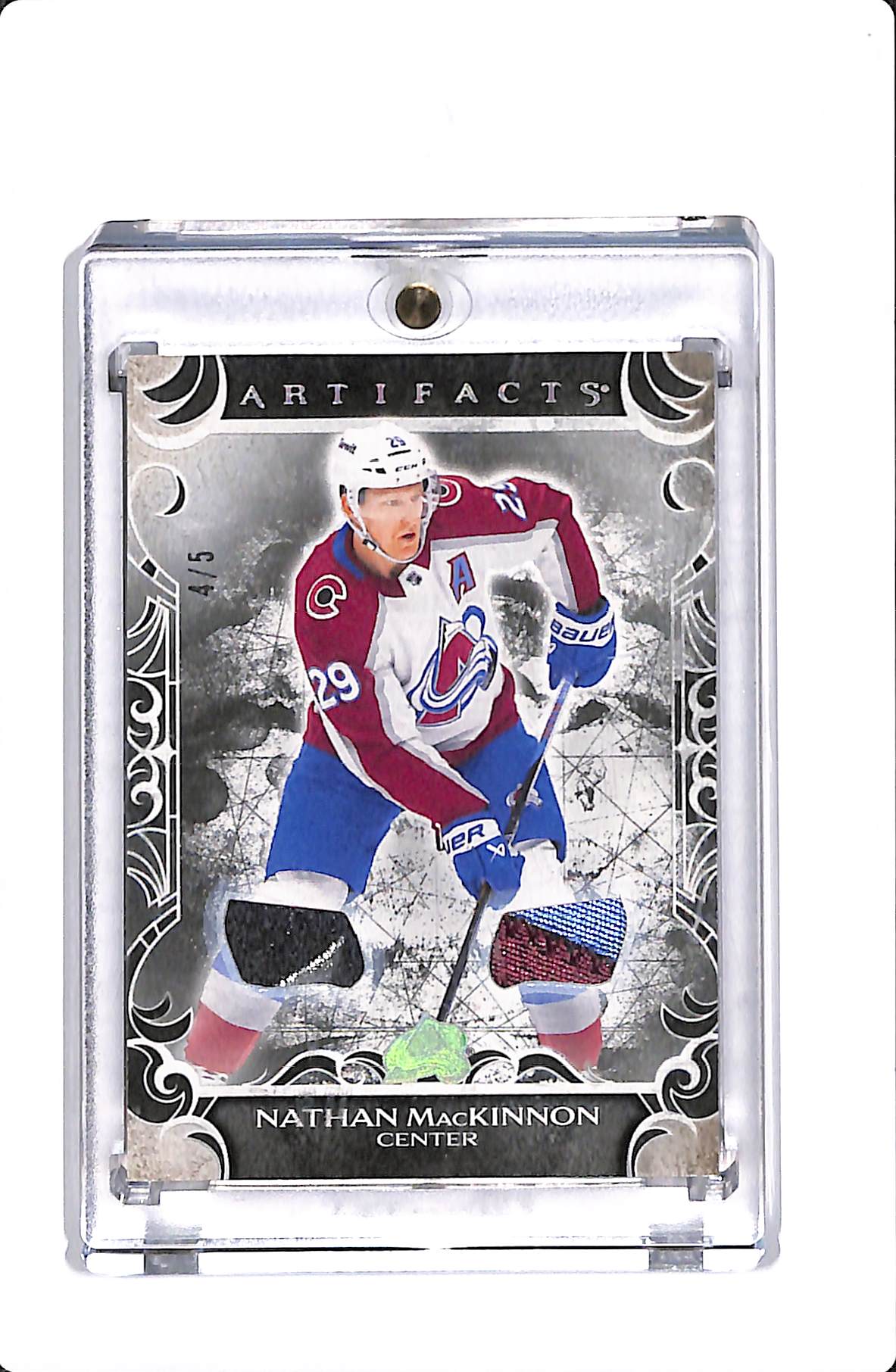 2024-25 UPPER DECK ARTIFACTS NATHAN MACKINNON BLACK MATERIALS #13 PATCH /5