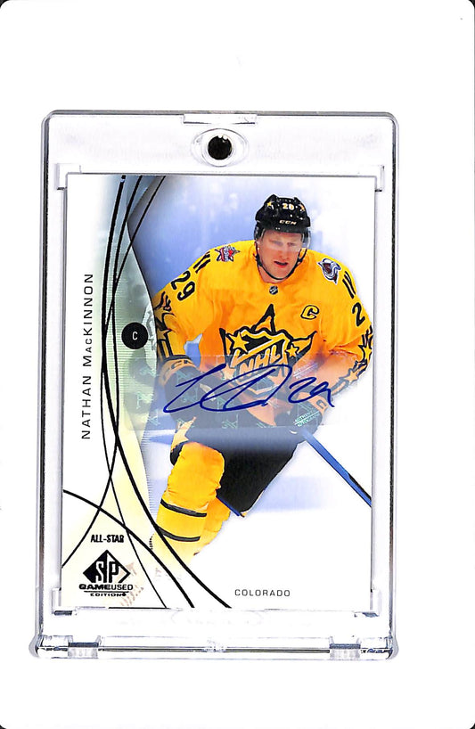 2024-25 US SP GAME USED NATHAN MACKINNON ALL-STAR BLUE AUTOGRAPH #143