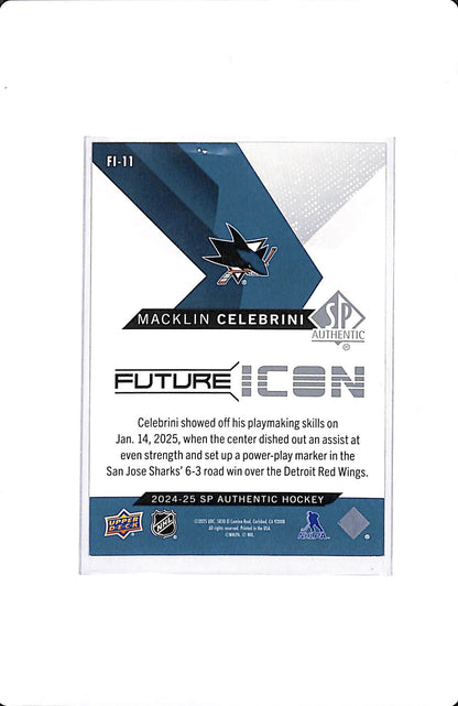 2024-25 UPPER DECK SP AUTHENTIC MACKLIN CELEBRINI FUTURE ICON #FI-11 /399